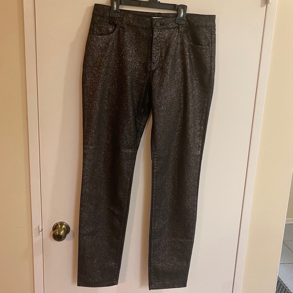 H&M Sparkly Metallic Glitter Black Pants